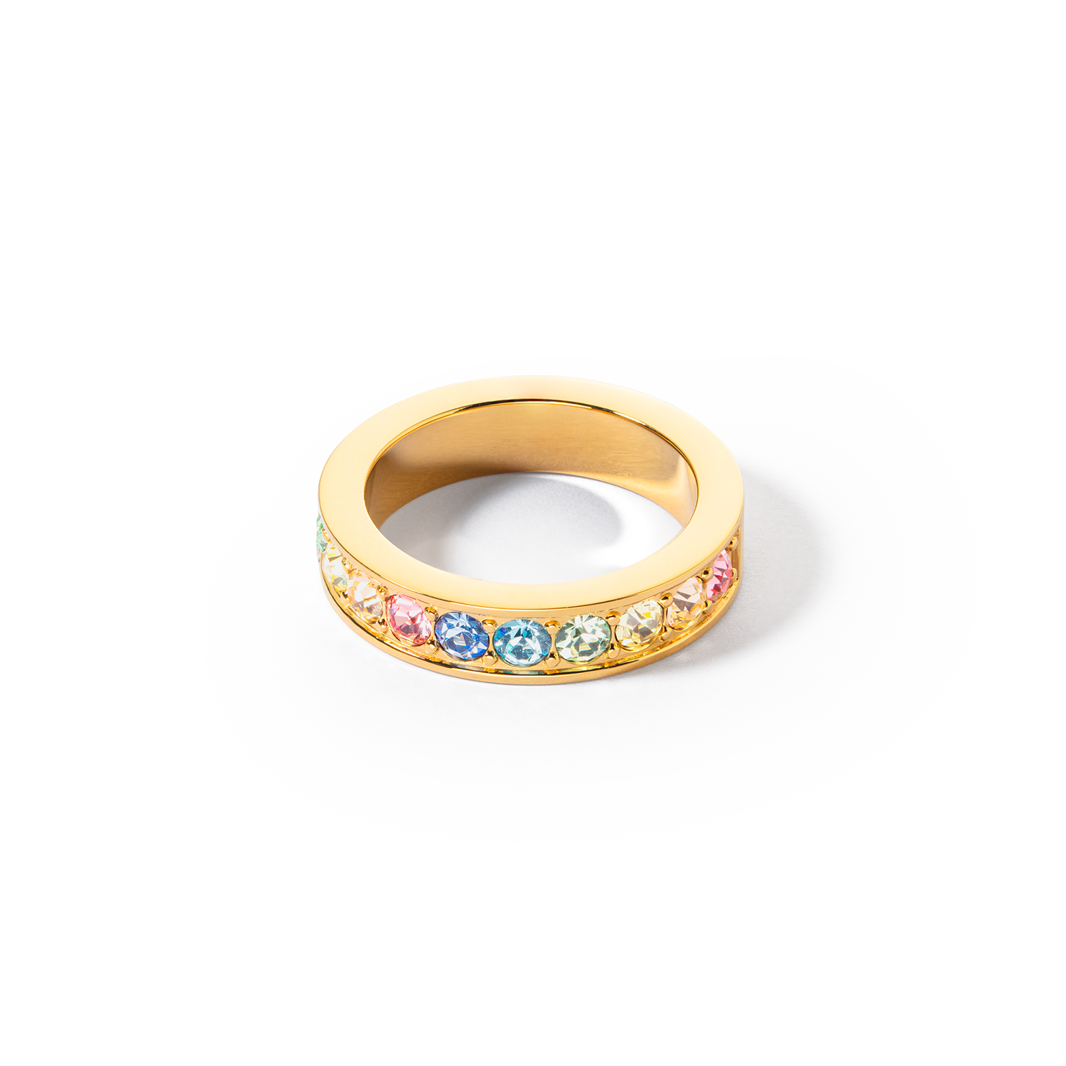 Ring Edelstahl & Kristalle gold multi pastell