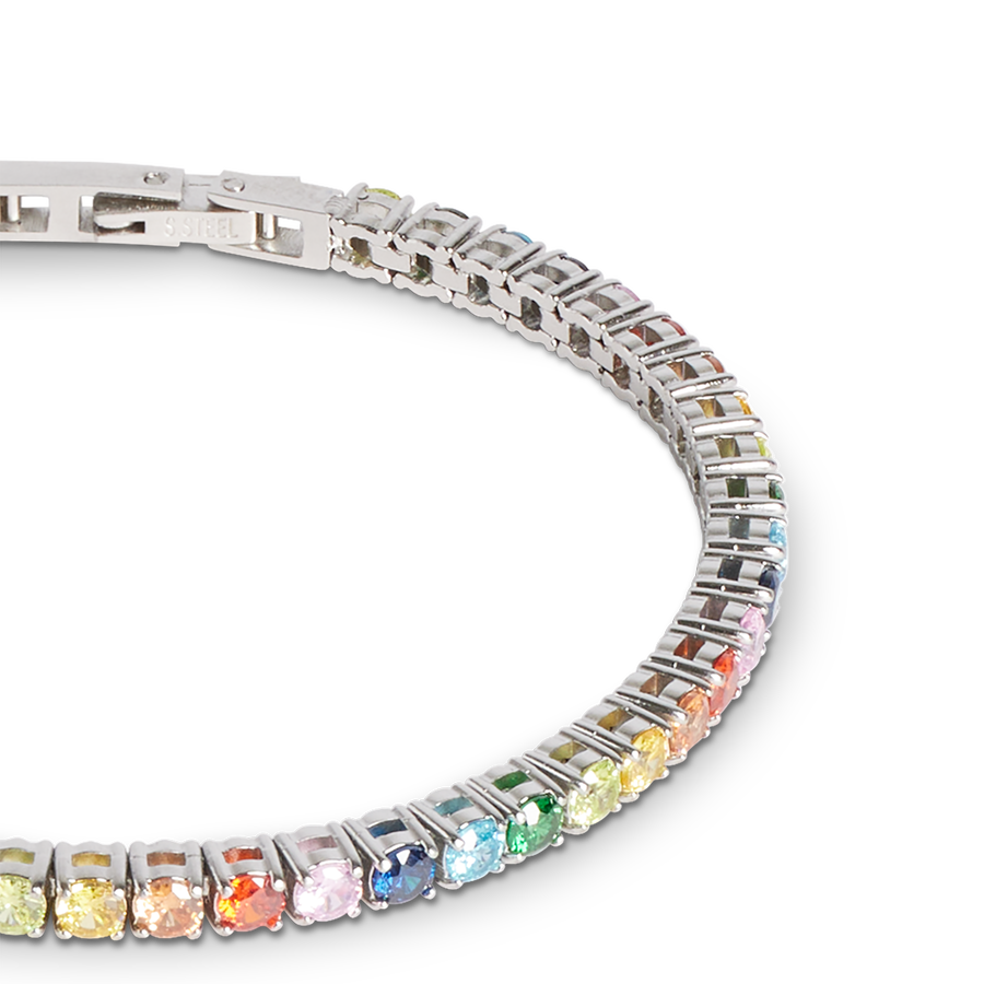 Tennisarmband silber-multicolor