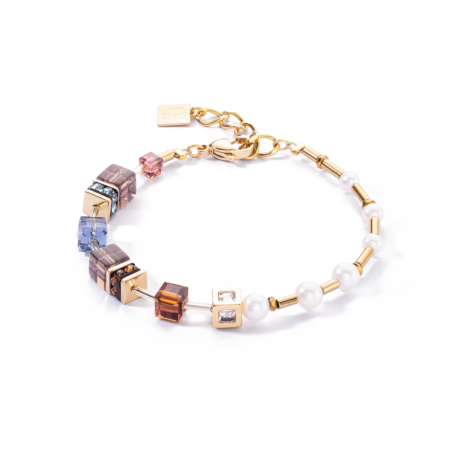 Armband GeoCUBE® Fusion Precious Pearl Mix gold-autumn