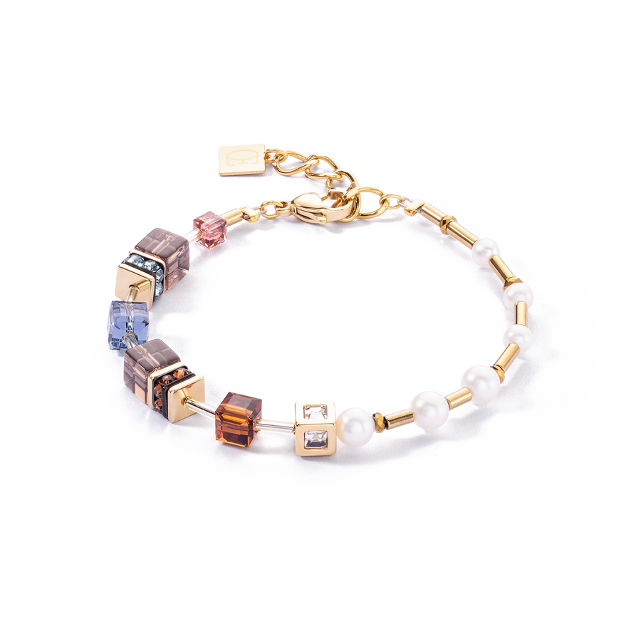 Armband GeoCUBE® Fusion Precious Pearl Mix gold-autumn