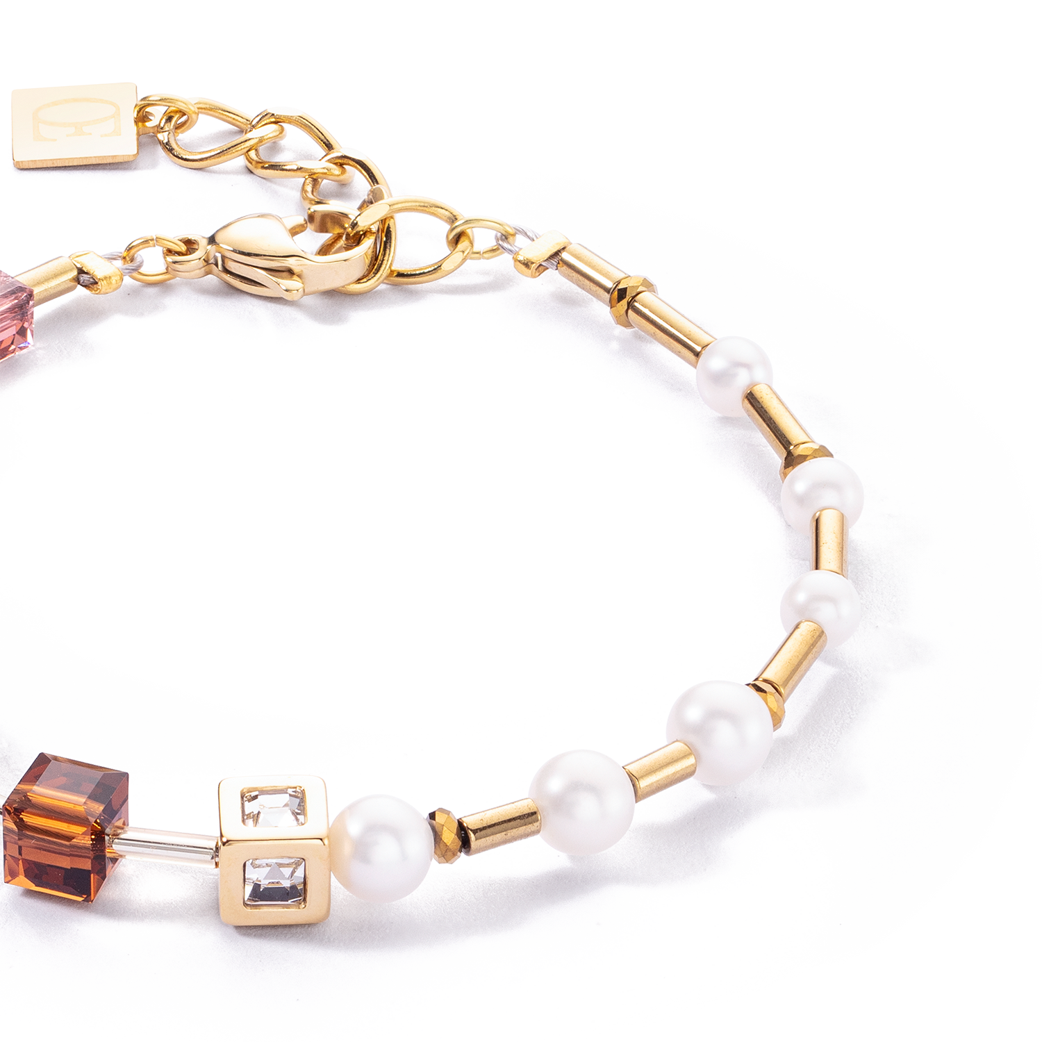 Armband GeoCUBE® Fusion Precious Pearl Mix gold-autumn