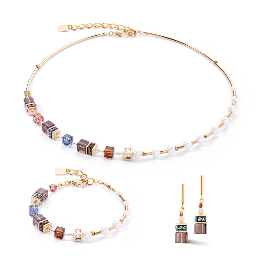 Armband GeoCUBE® Fusion Precious Pearl Mix gold-autumn