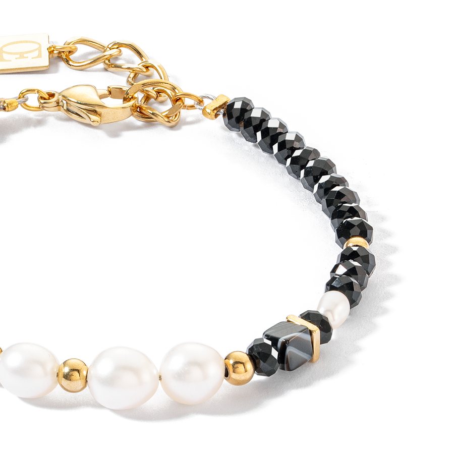 Pearls & Onyx Armband gold