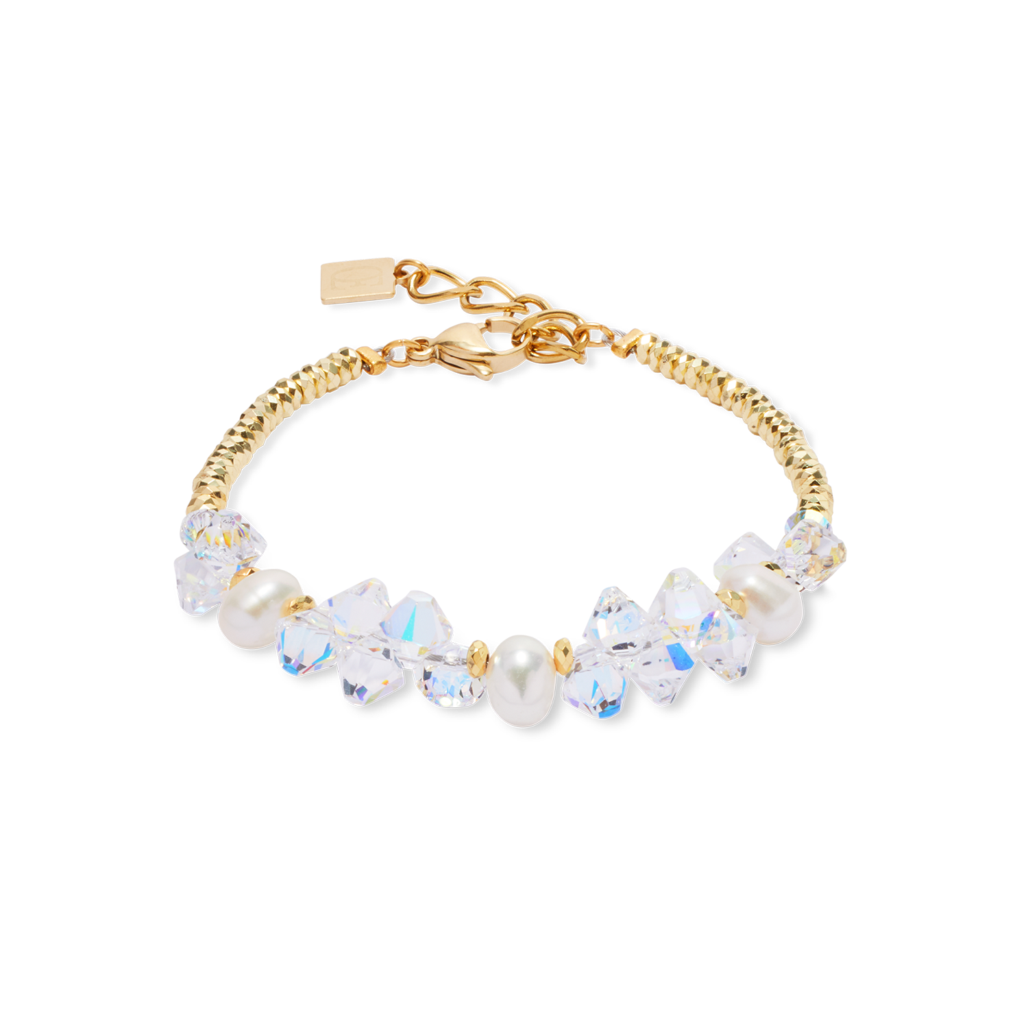 Armband Dancing Crystals & Pearls gold