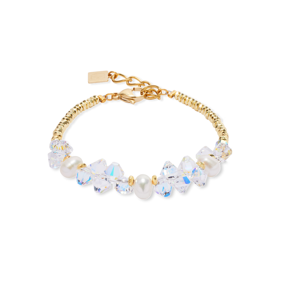 Armband Dancing Crystals & Pearls gold