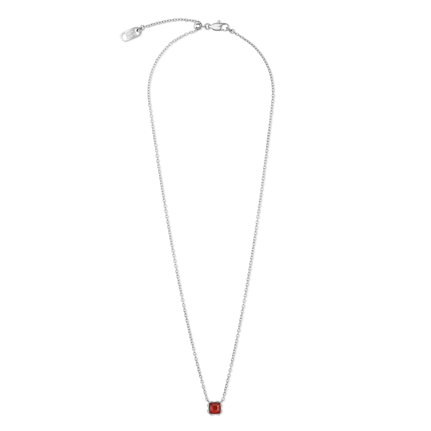 Birthstone Januar Halskette Roter Achat Silber