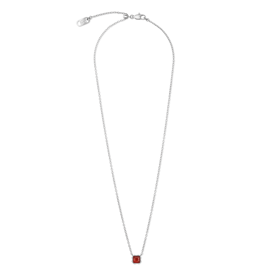 Birthstone Januar Halskette Roter Achat Silber