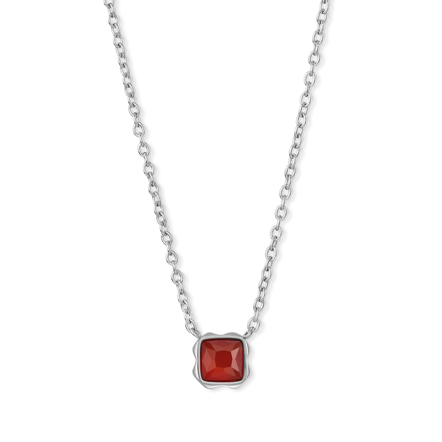 Birthstone Januar Halskette Roter Achat Silber