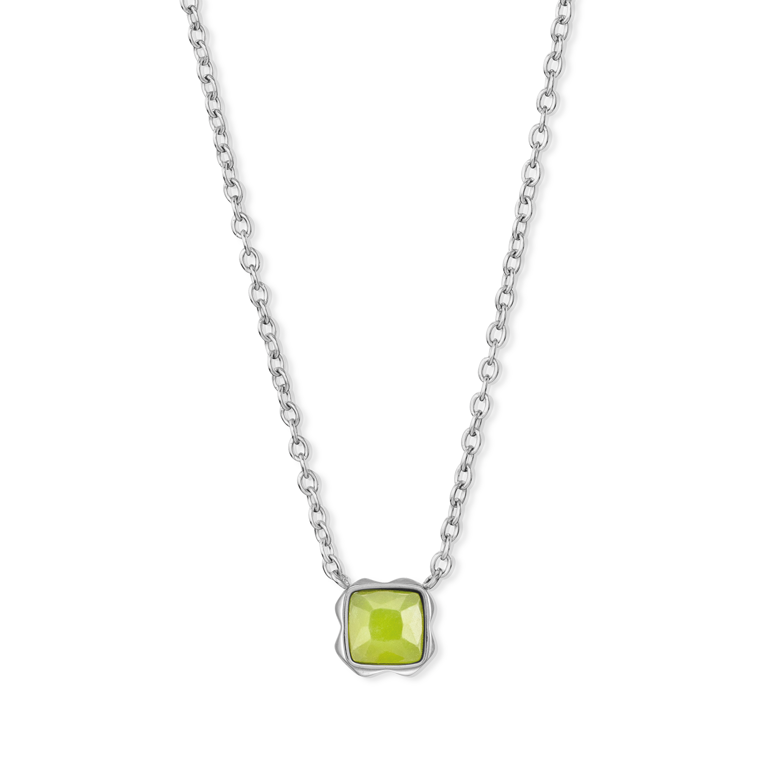 Birthstone August Halskette Grüner Jade Silber