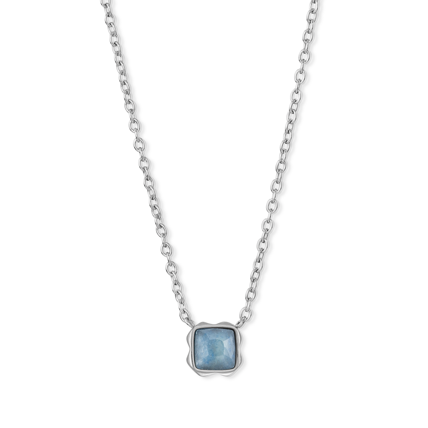 Birthstone März Halskette Blauer Aventurin Silber