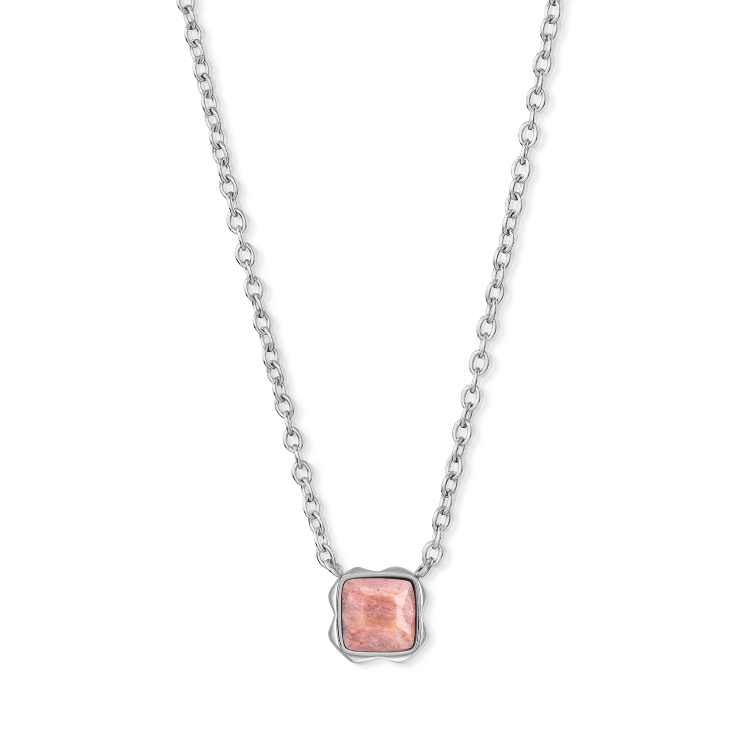 Birthstone Juli Halskette Rhodochrosit Silber