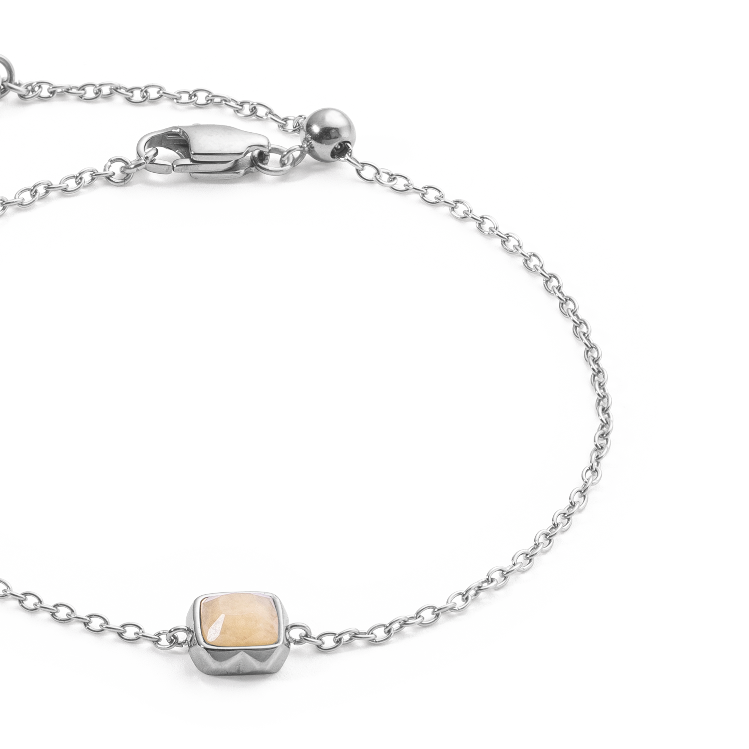 Birthstone Juni Armband Crème Jade Silber