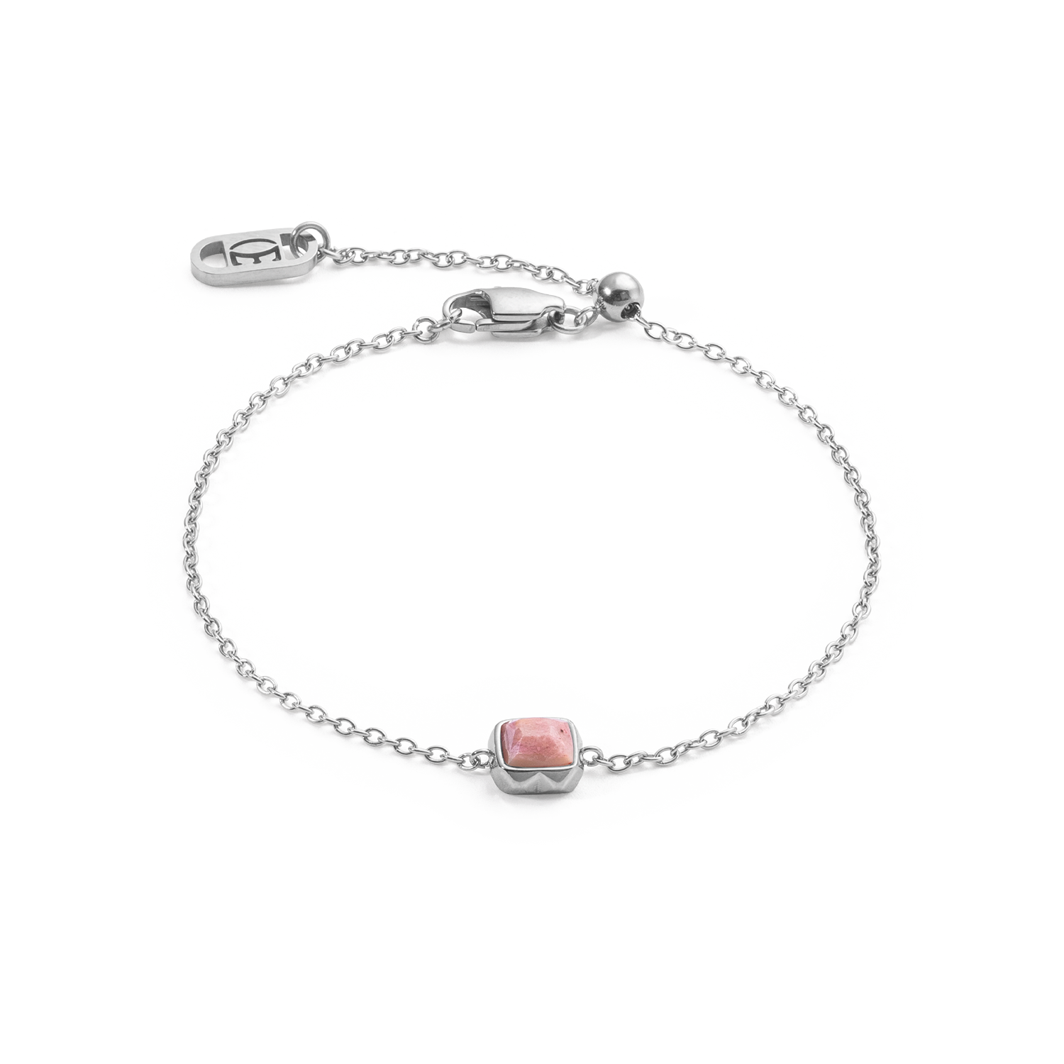 Birthstone Juli Armband Rhodochrosit Silber