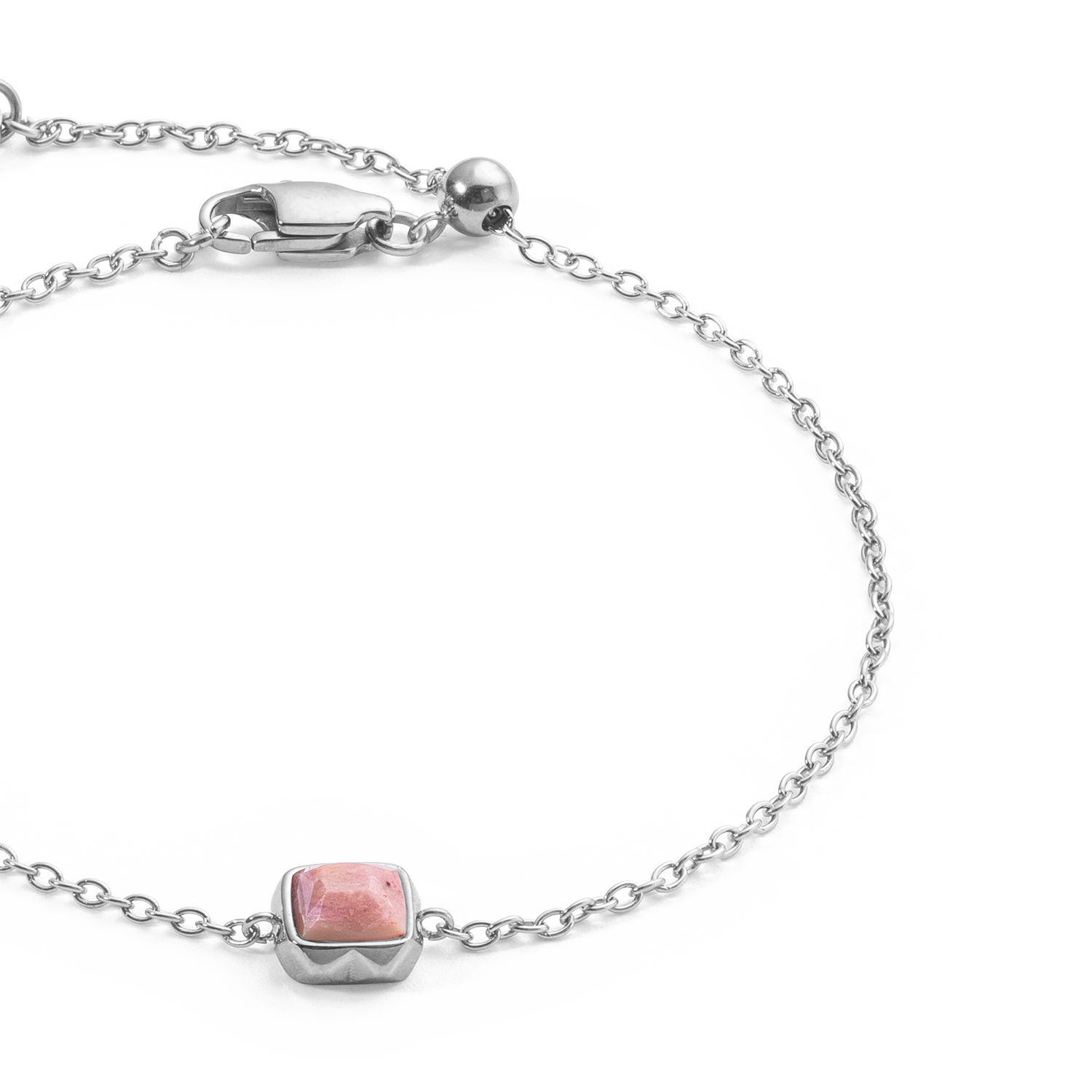 Birthstone Juli Armband Rhodochrosit Silber