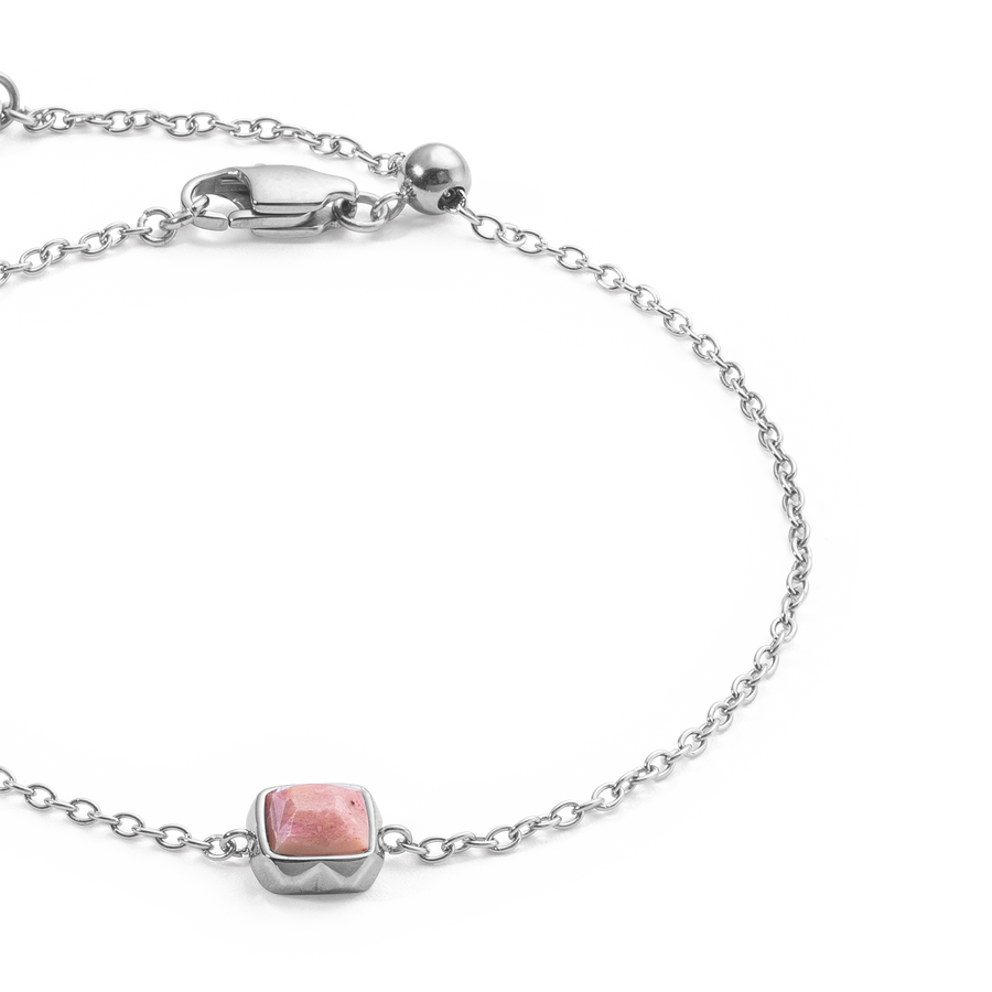 Birthstone Juli Armband Rhodochrosit Silber