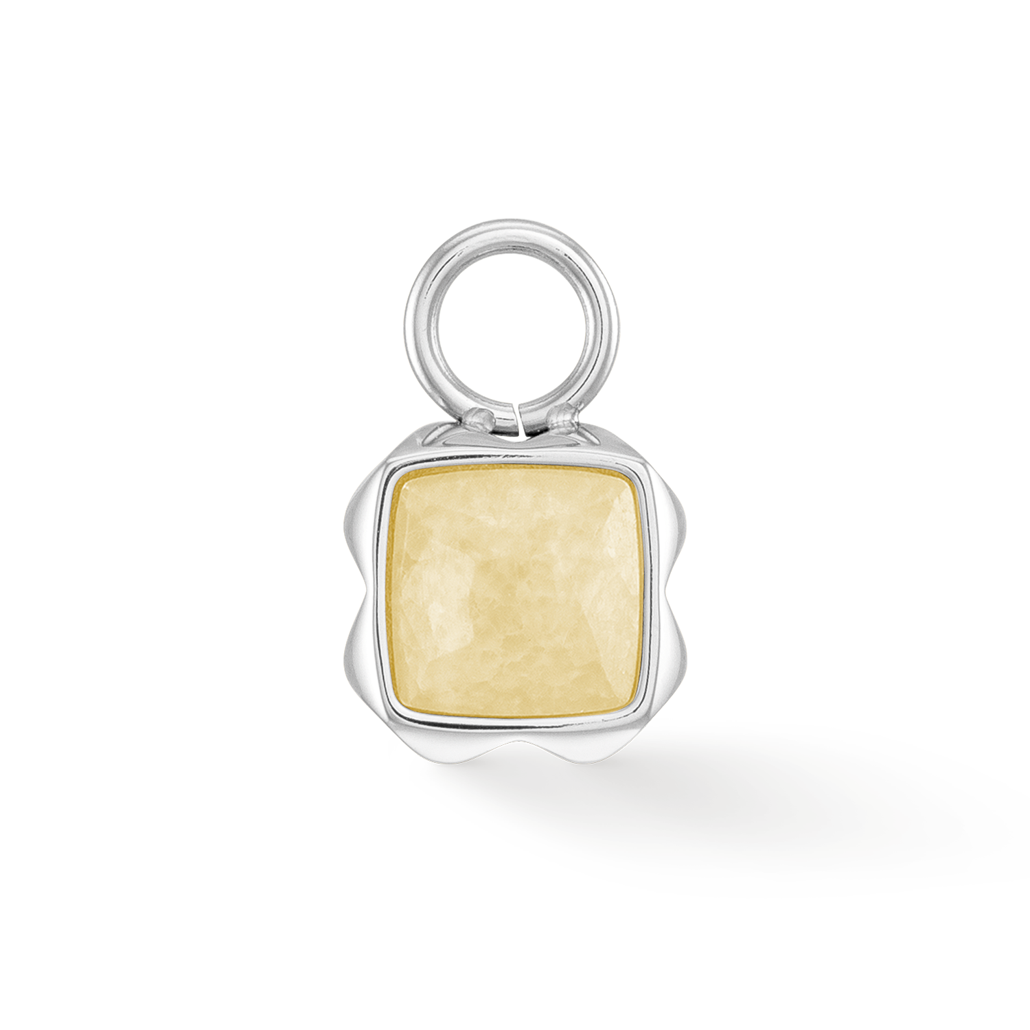 Birthstone November Charm Citrin Silber