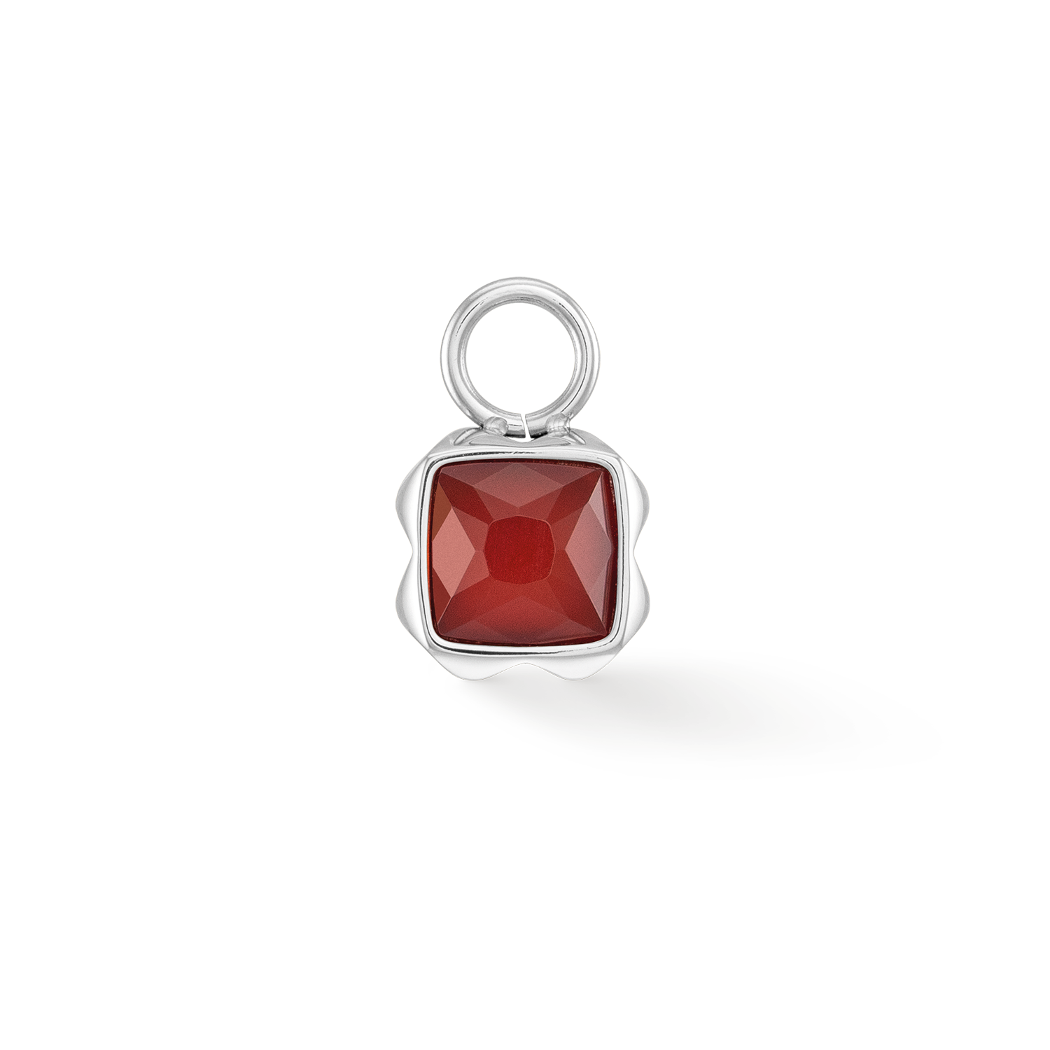 Birthstone Januar Charm Roter Achat Silber