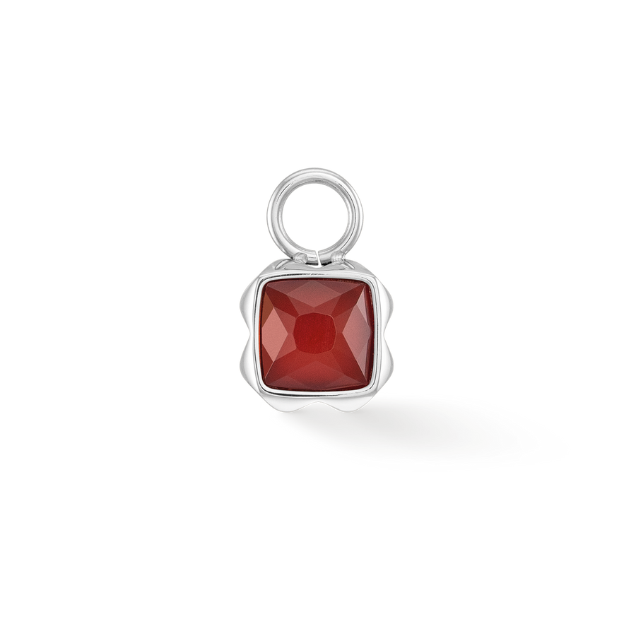 Birthstone Januar Charm Roter Achat Silber