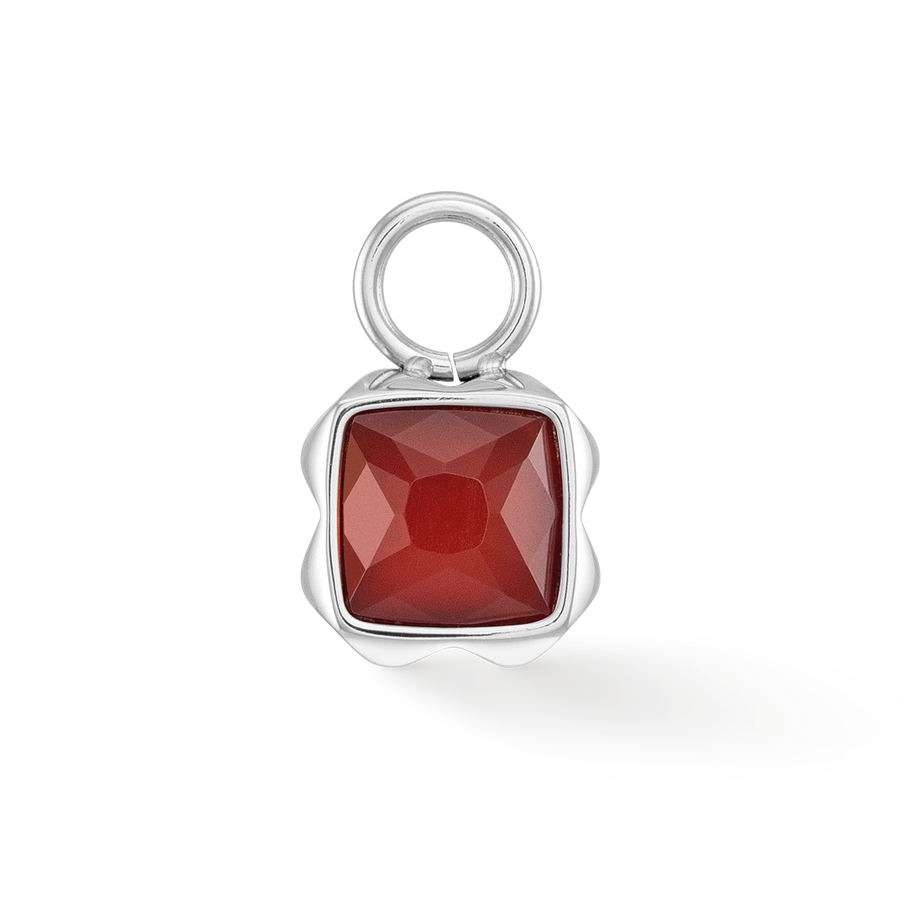 Birthstone Januar Charm Roter Achat Silber