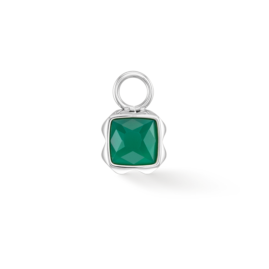 Birthstone Mai Charm Grüner Achat Silber