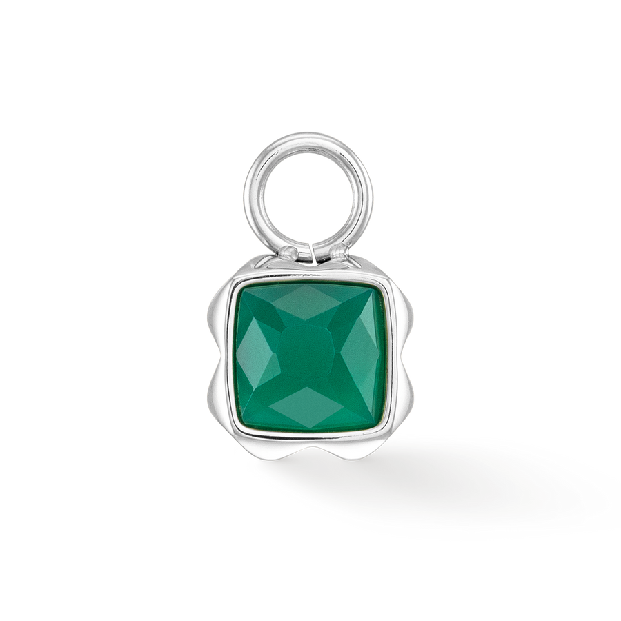 Birthstone Mai Charm Grüner Achat Silber