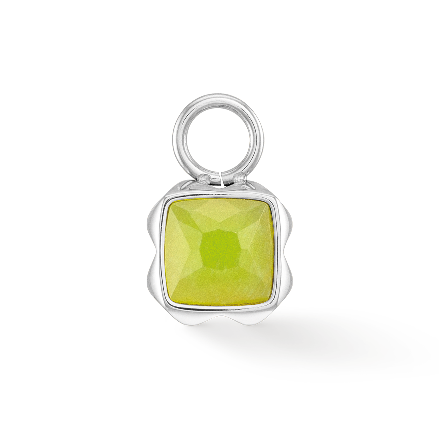 Birthstone August Charm Grüner Jade Silber