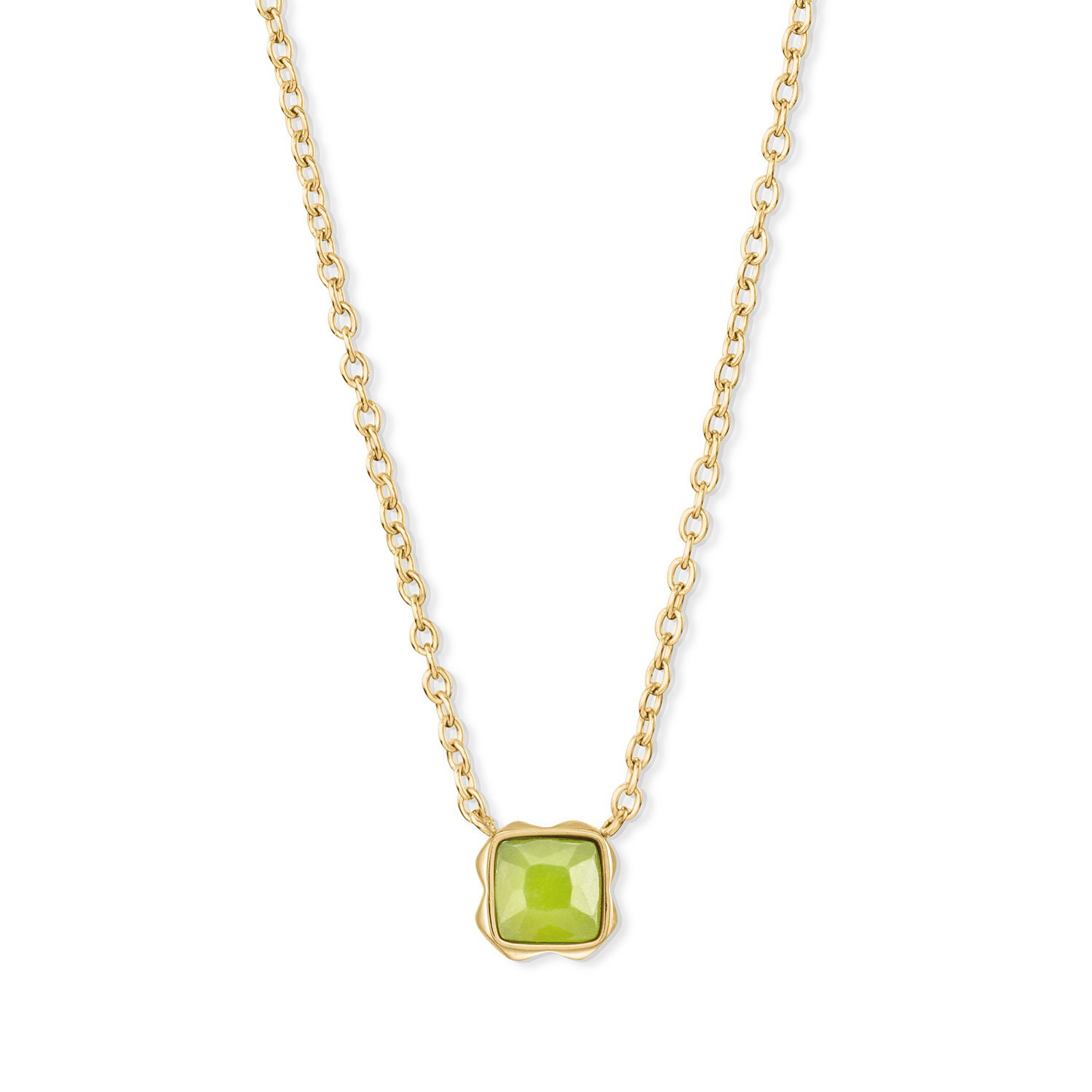 Birthstone August Halskette Grüner Jade Gold