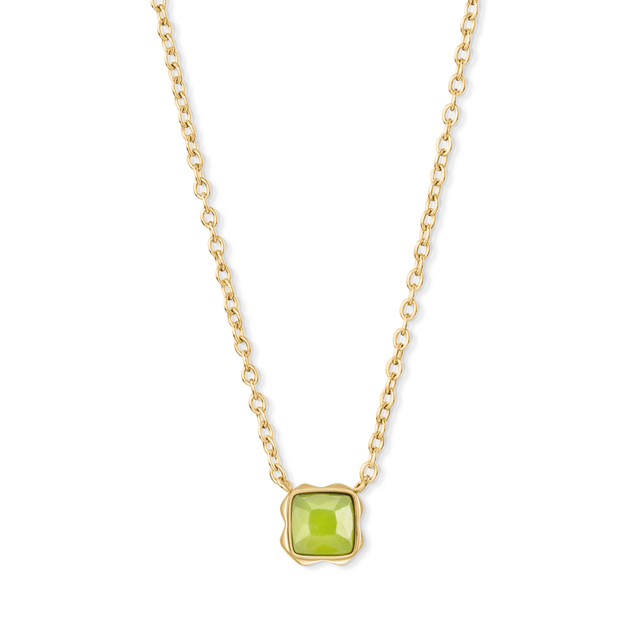 Birthstone August Halskette Grüner Jade Gold