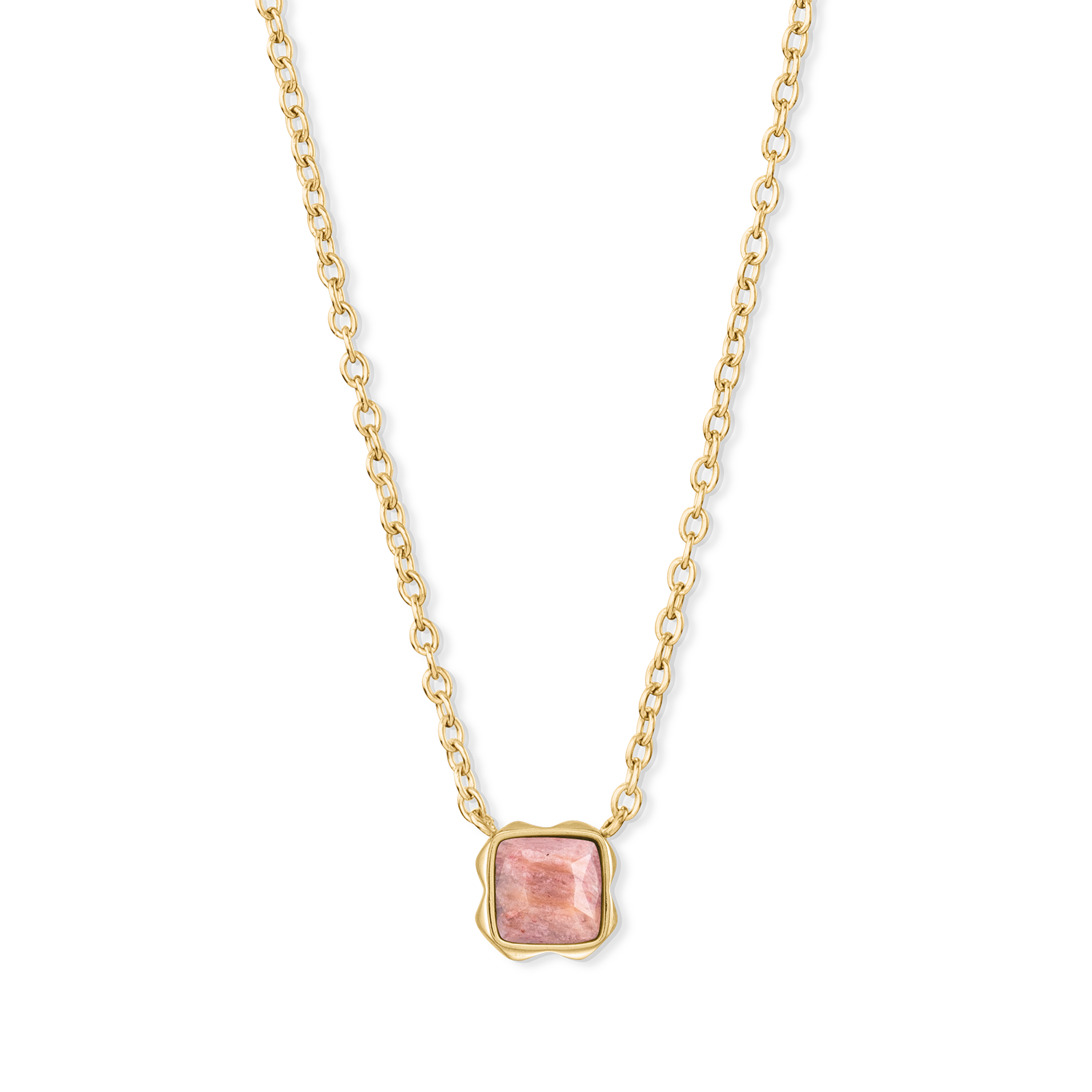 Birthstone Juli Halskette Rhodochrosit Gold