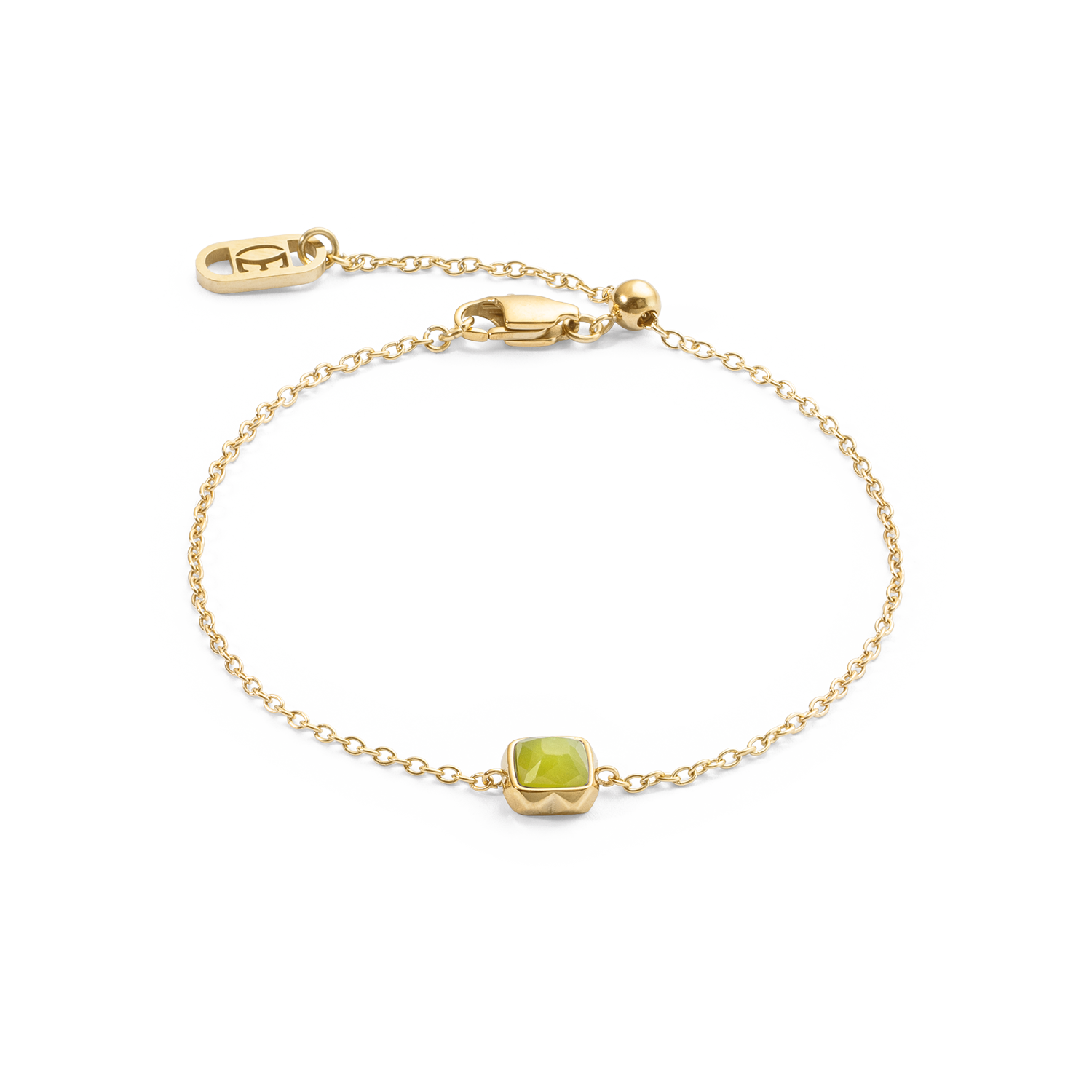 Birthstone August Armband Grüner Jade Gold