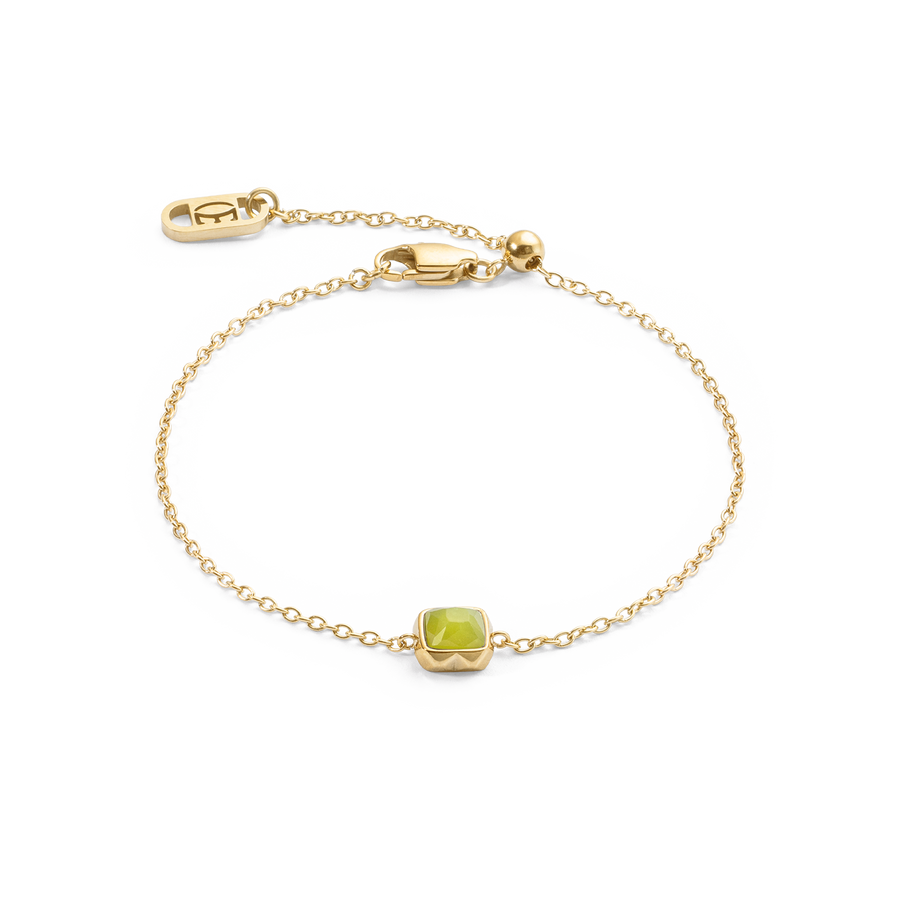 Birthstone August Armband Grüner Jade Gold