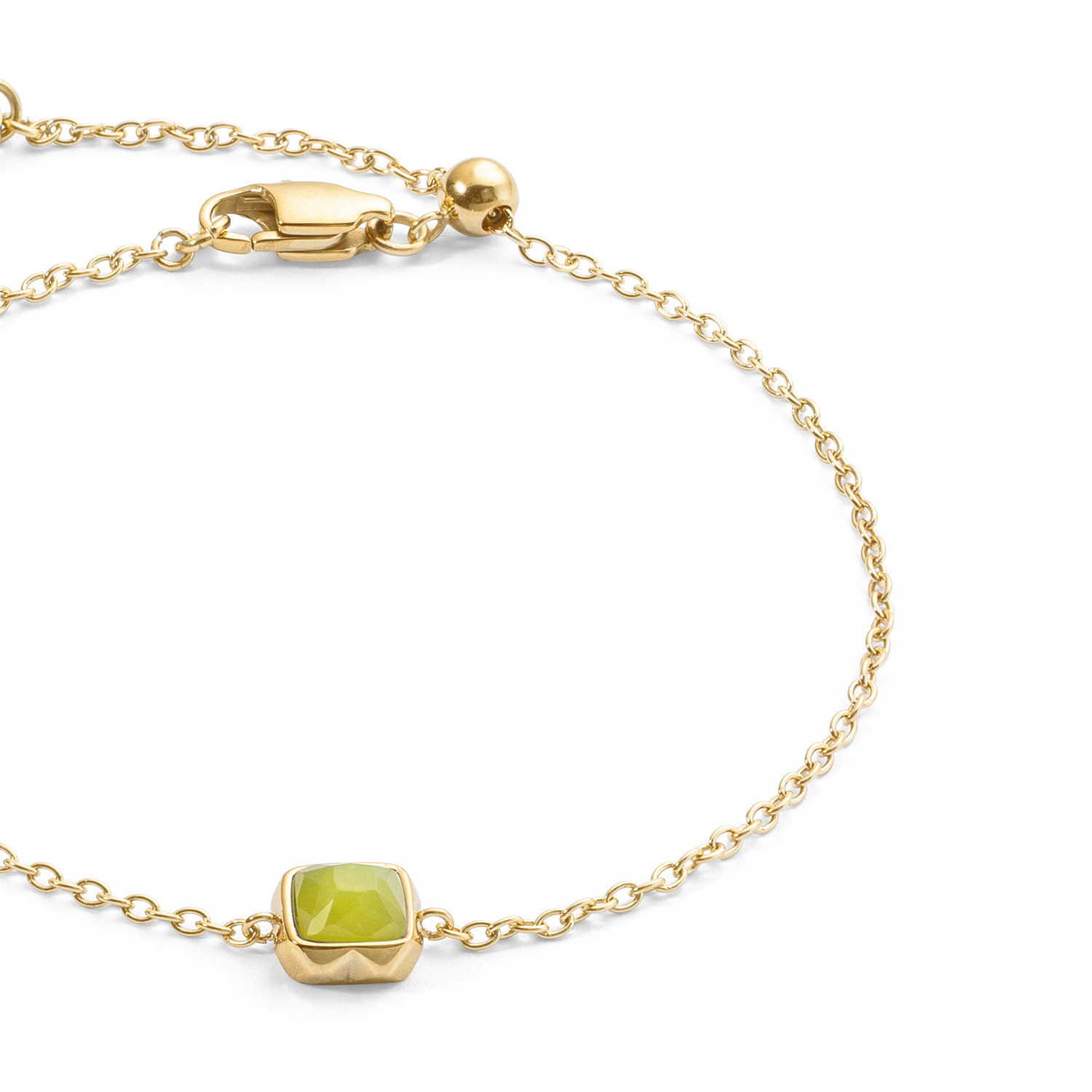 Birthstone August Armband Grüner Jade Gold