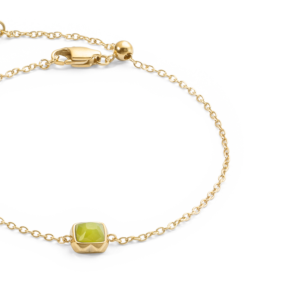 Birthstone August Armband Grüner Jade Gold