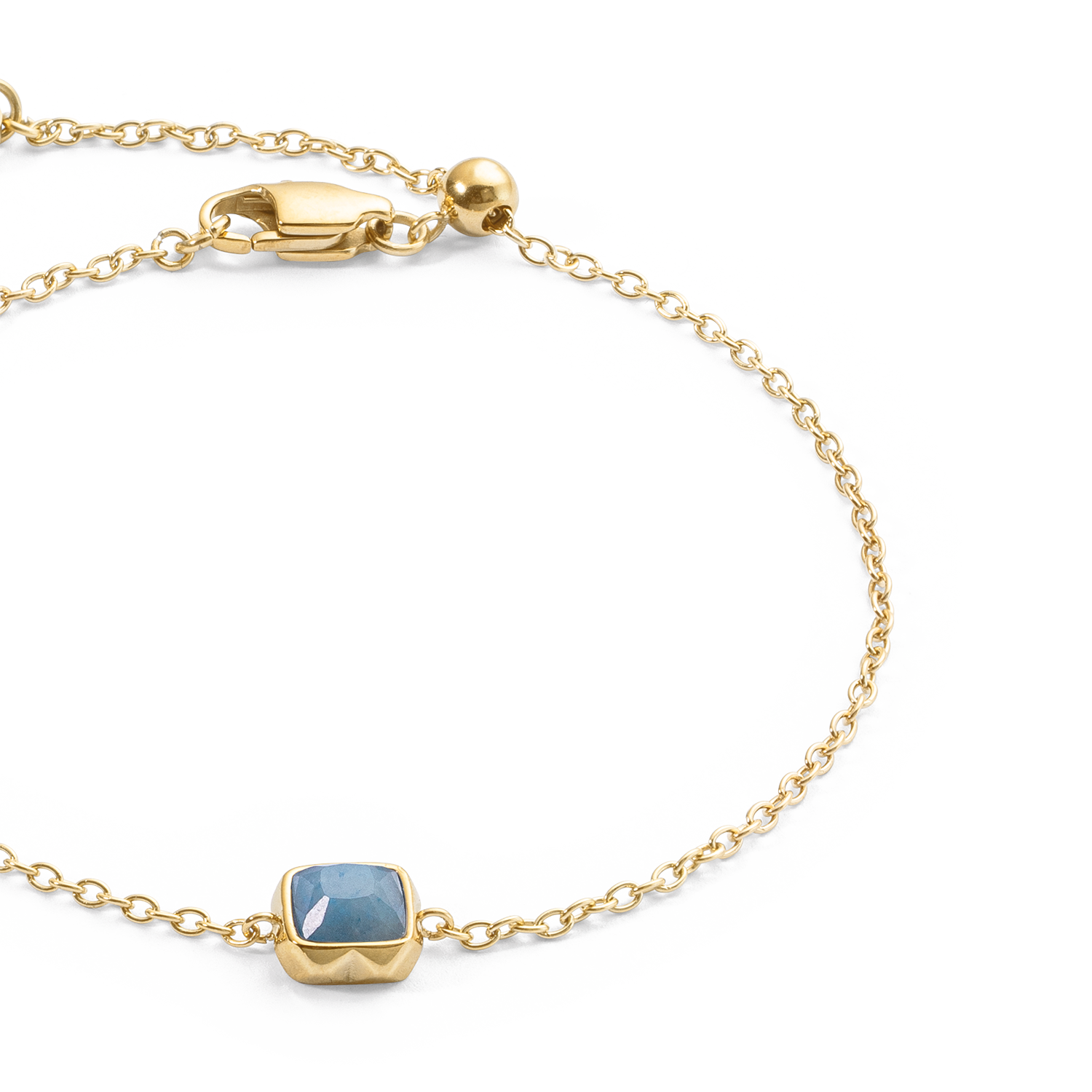 Birthstone März Armband Blauer Aventurin Gold