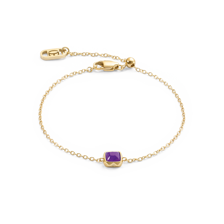 Birthstone Februar Armband Sugilith Gold