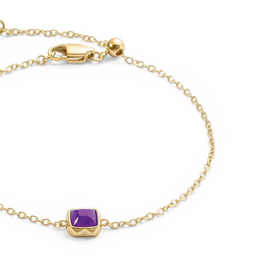 Birthstone Februar Armband Sugilith Gold