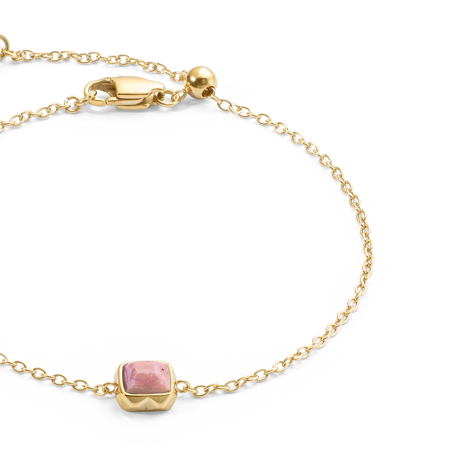 Birthstone Juli Armband Rhodochrosit Gold