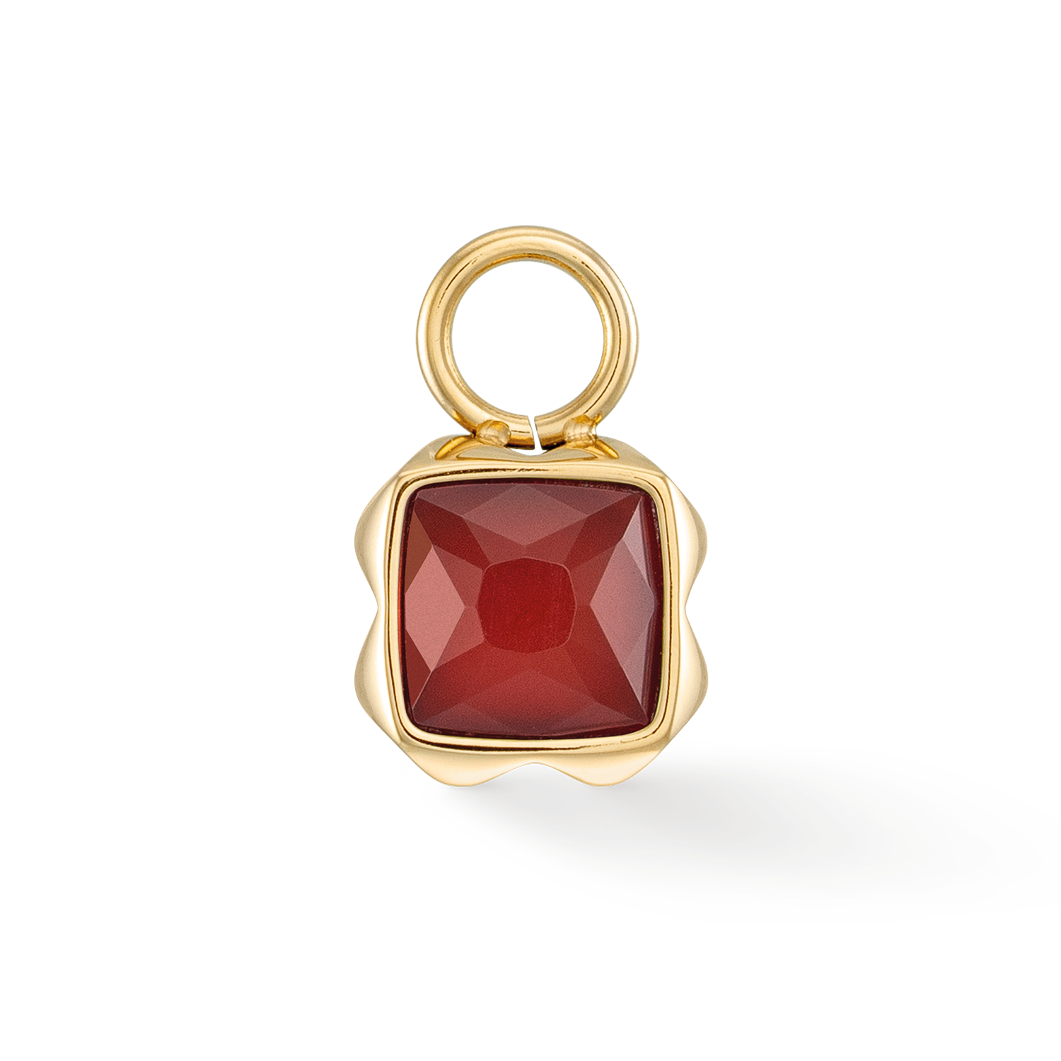 Birthstone Januar Charm Roter Achat Gold