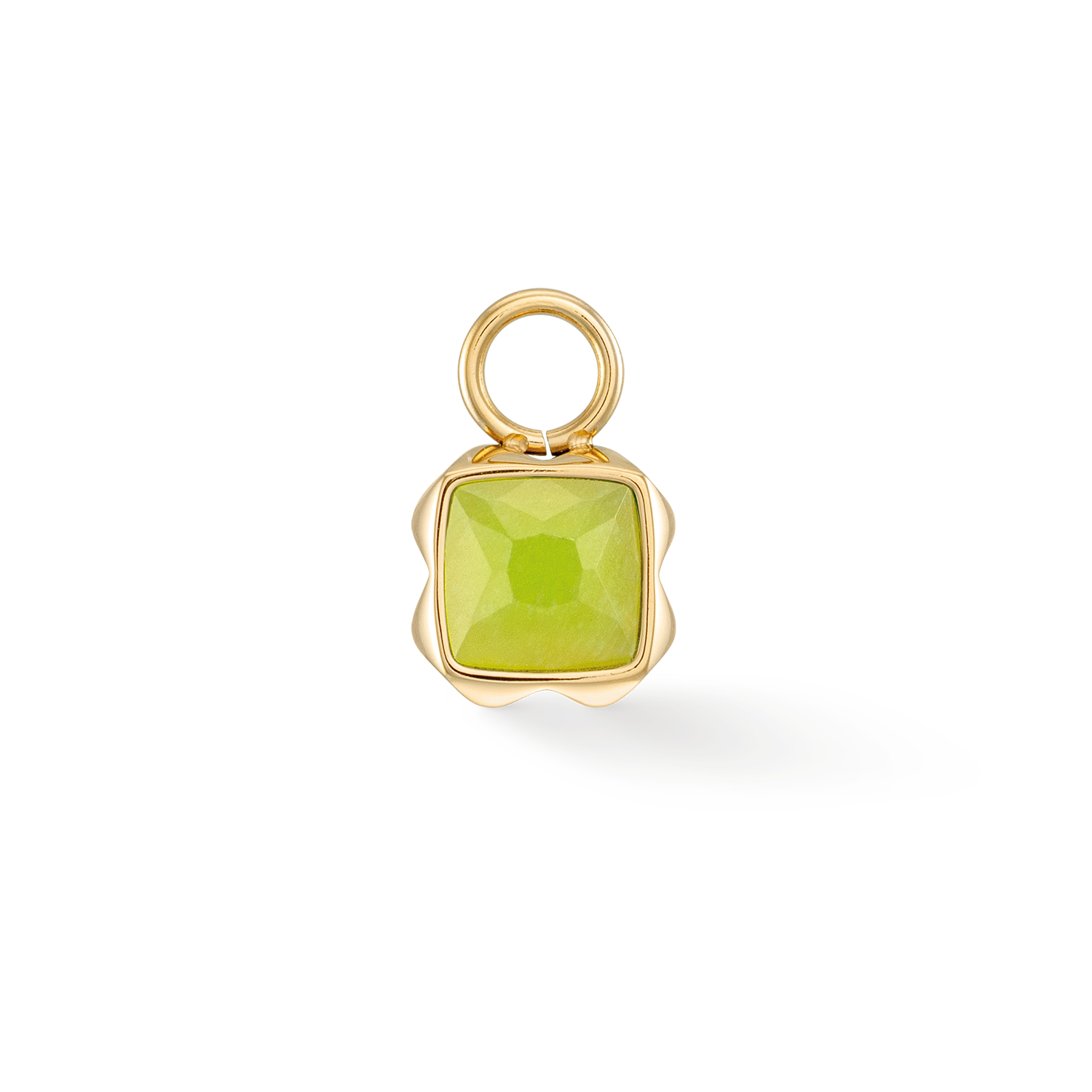 Birthstone August Charm Grüner Jade Gold