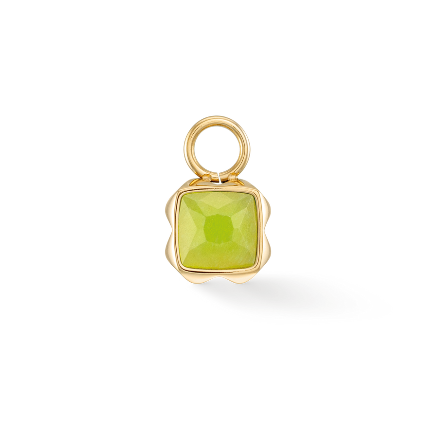 Birthstone August Charm Grüner Jade Gold