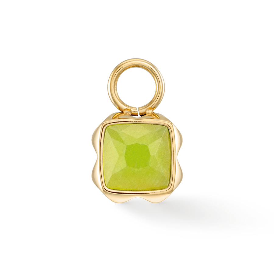 Birthstone August Charm Grüner Jade Gold