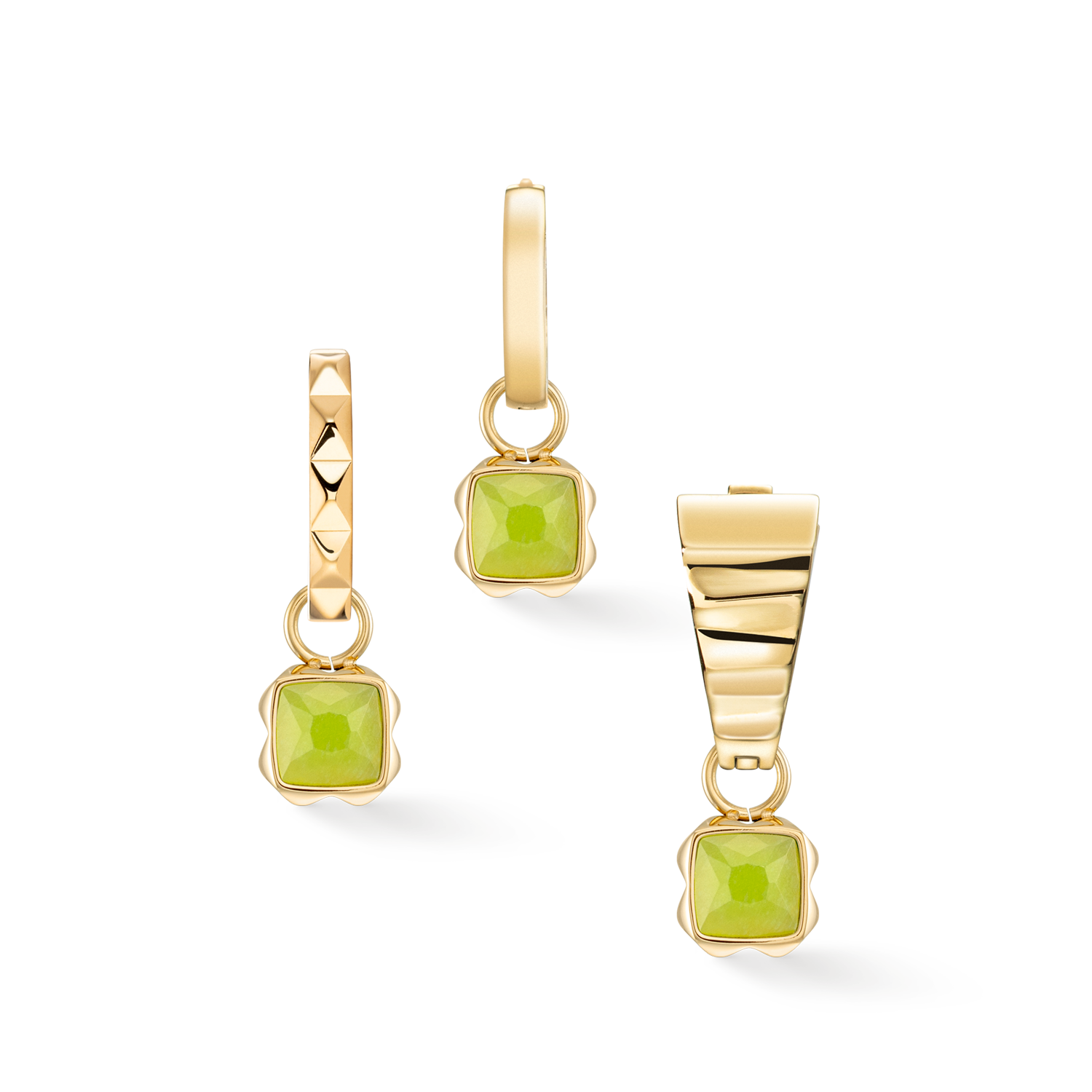 Birthstone August Charm Grüner Jade Gold