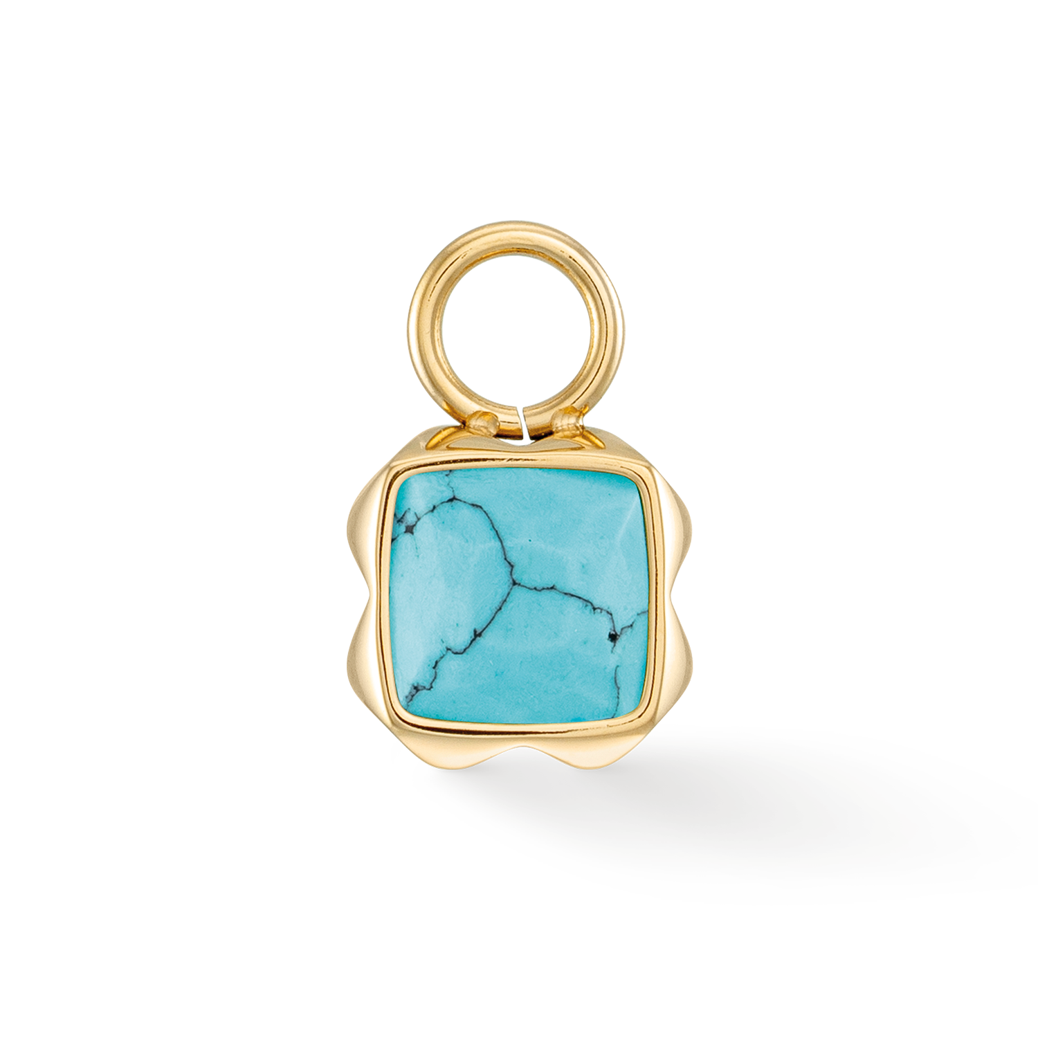 Birthstone Dezember Charm Türkis Gold