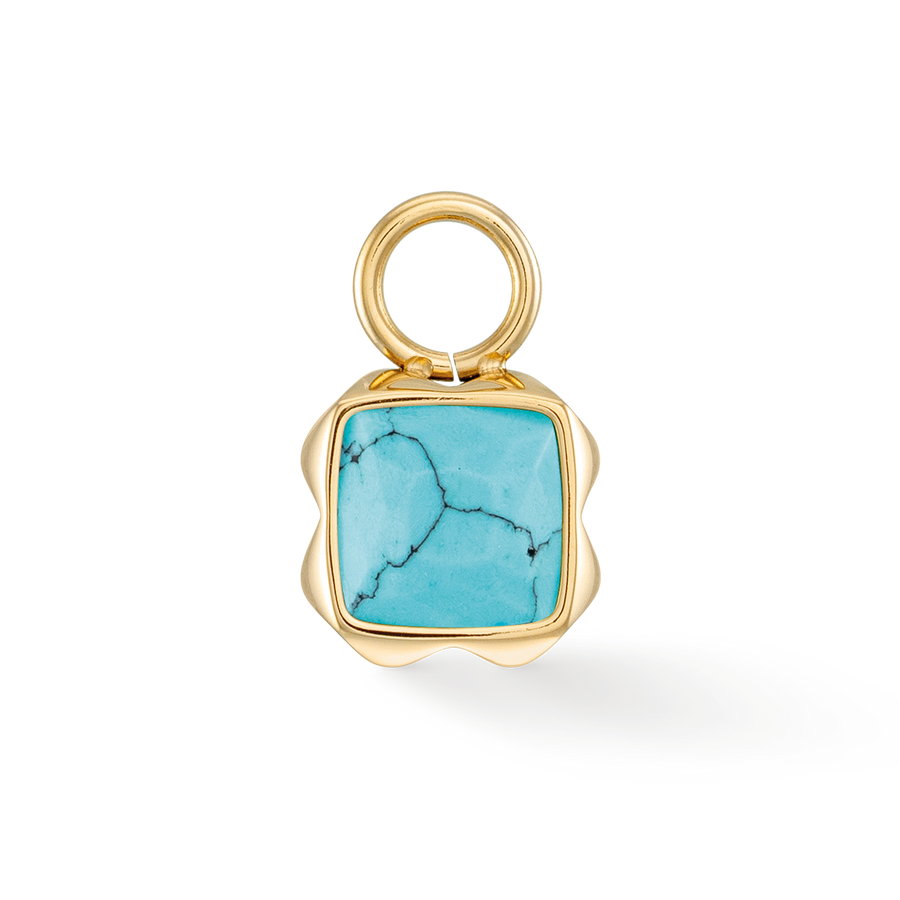 Birthstone Dezember Charm Türkis Gold