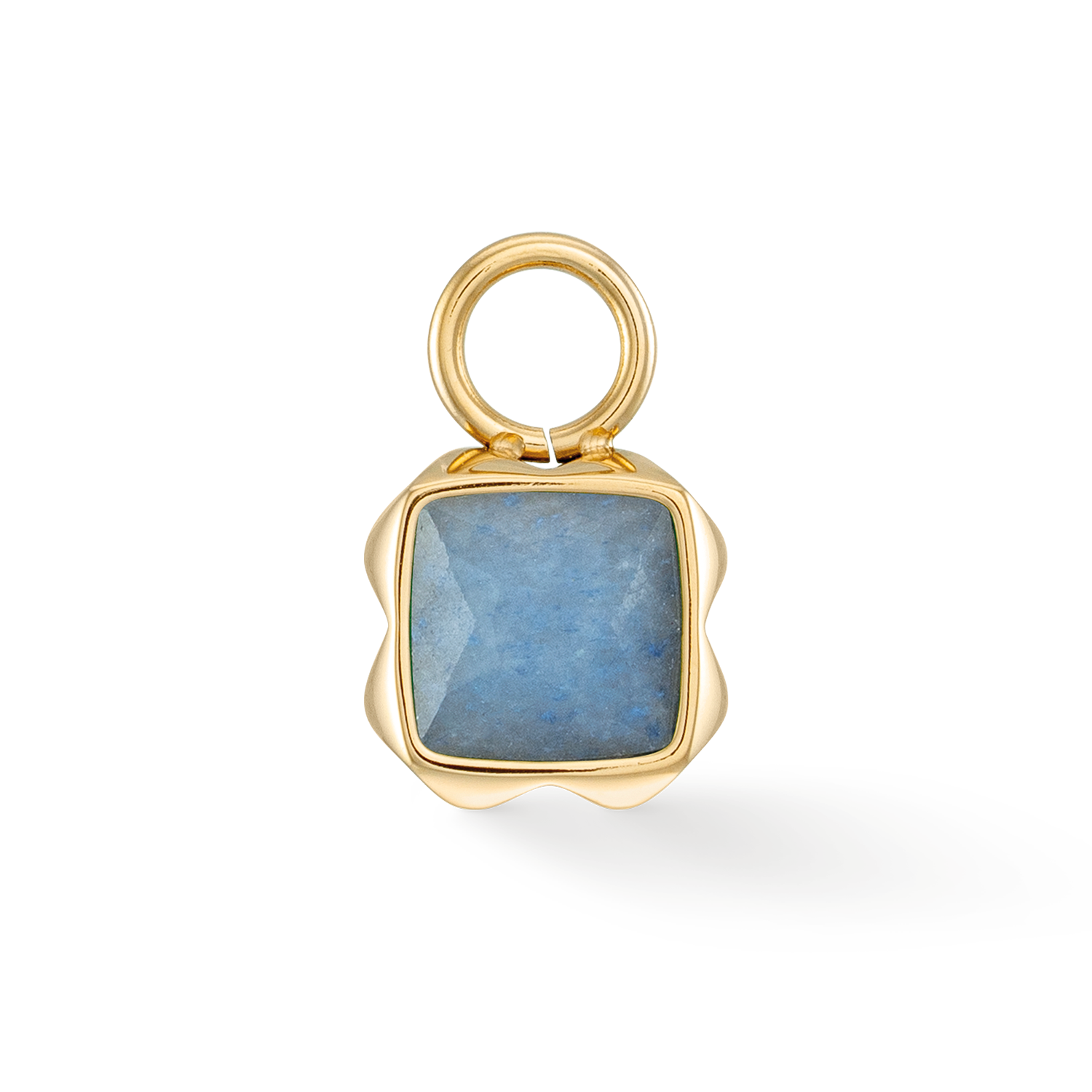 Birthstone März Charm Blauer Aventurin Gold