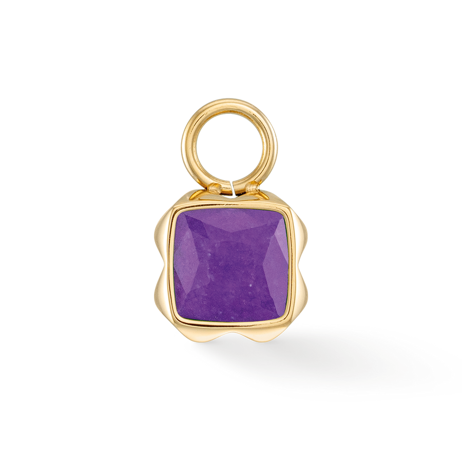 Birthstone Februar Charm Sugilith Gold