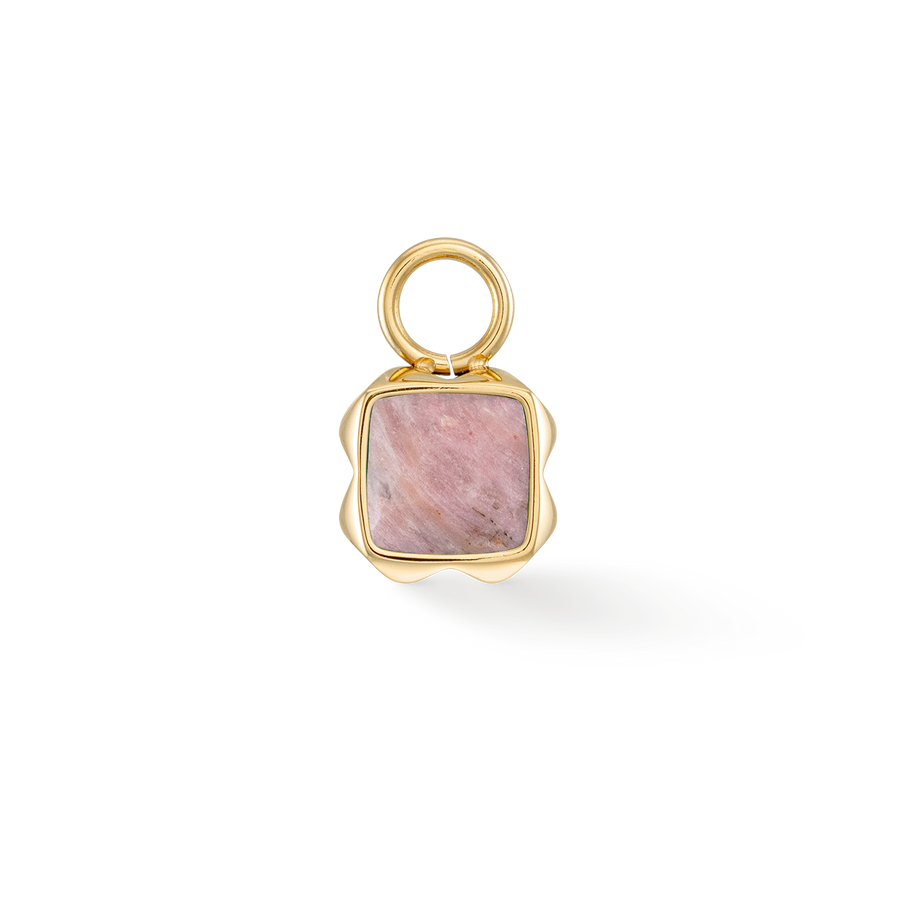 Birthstone Juli Charm Rhodochrosit Gold