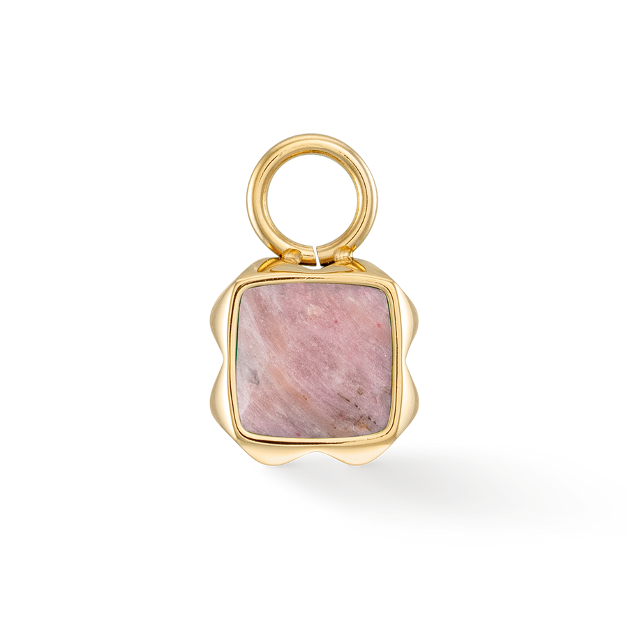 Birthstone Juli Charm Rhodochrosit Gold