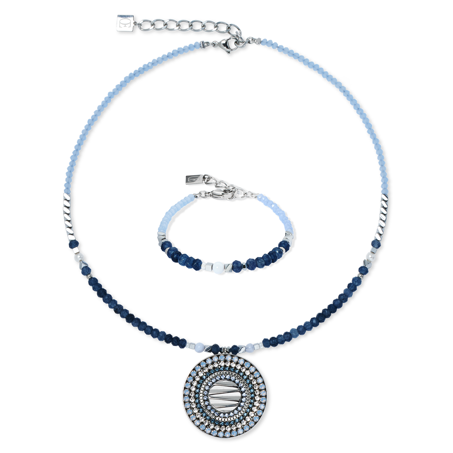 Armband Amulett Modern Future silber-blau