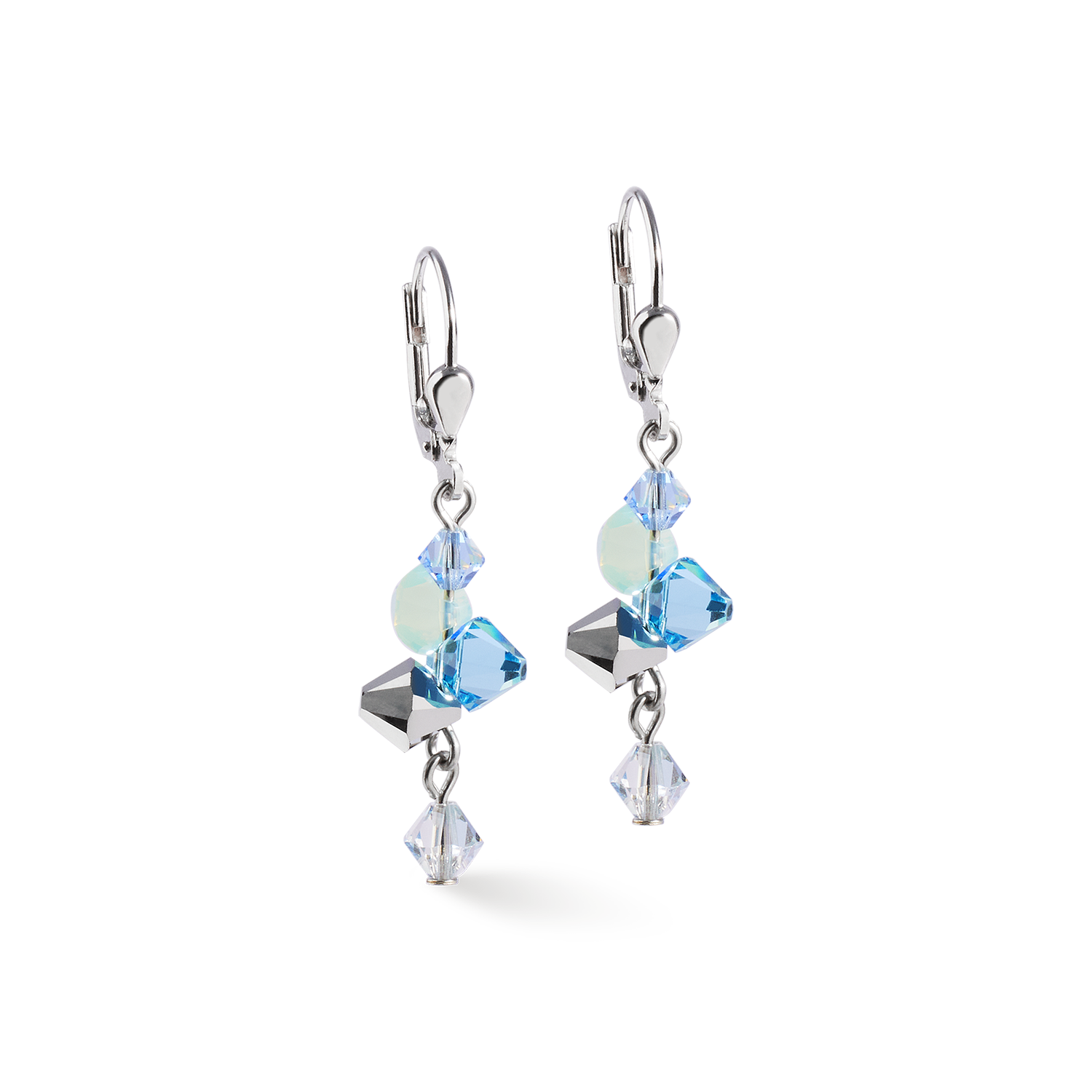 Ohrringe Dancing Crystals silber-blau